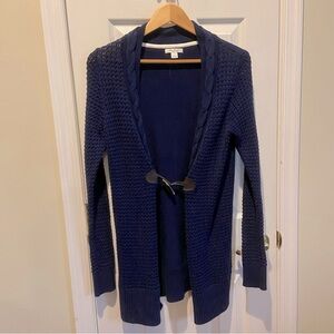 Nautica Women's Navy Thick knit Cardigan Sweater toggle closure size small